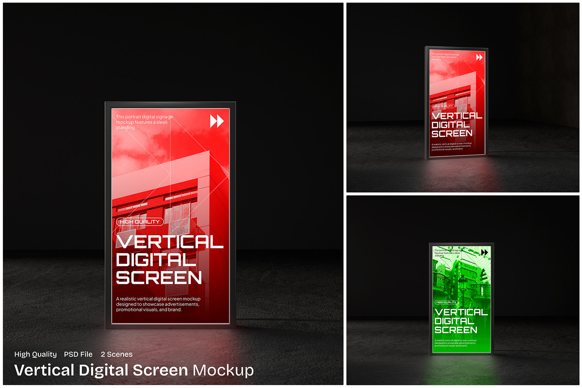 Vertical Digital Screen Mockup, an Advertising Mockup by Unerispace (Photo 1 of 5)