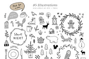 Snowy Christmas script & font logos, a Script Font by Tabita's shop (Thumbnail 4 of 11)