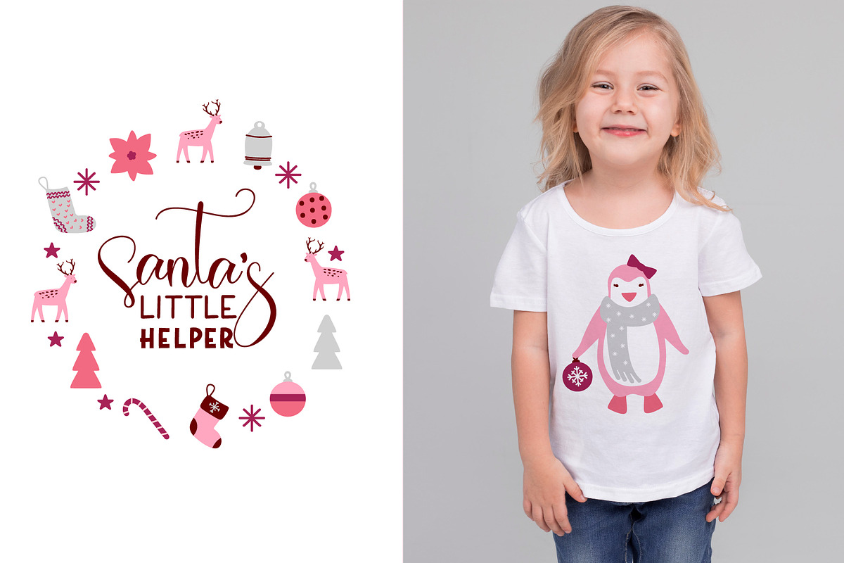 Pink Christmas Clipart & Patterns, a Decorative Illustration by AvaAva (Photo 21 of 25)