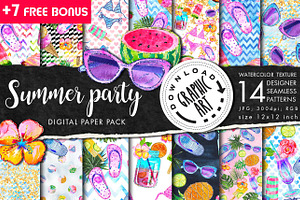 Summer Party Seamless pattern