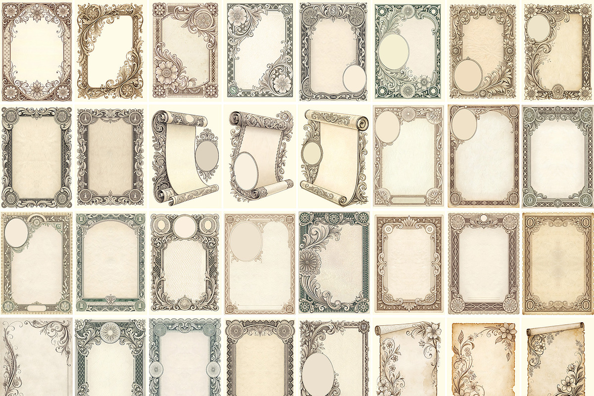 Vintage Decorative Borders & Frames, a Decorative Illustration by MRI STUDIO (Photo 2 of 34)