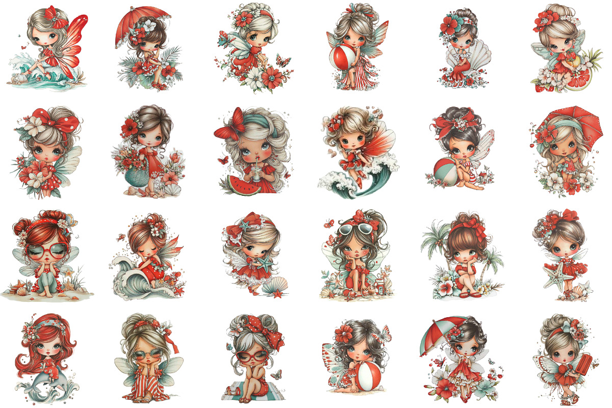 Whimsical Summer Fairy Clipart, a Person Illustration by designcity5 (Photo 2 of 5)