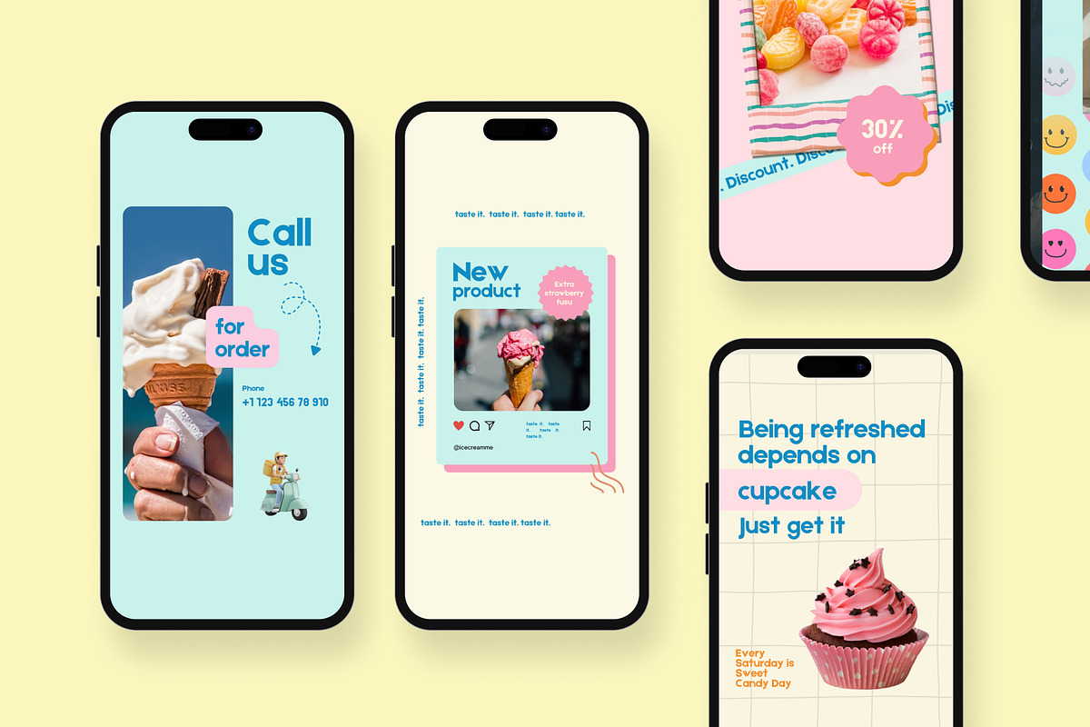 Ice Cream & Sweet Instagram Template, a Social Media Template by Wolf Theory Studio (Photo 9 of 10)