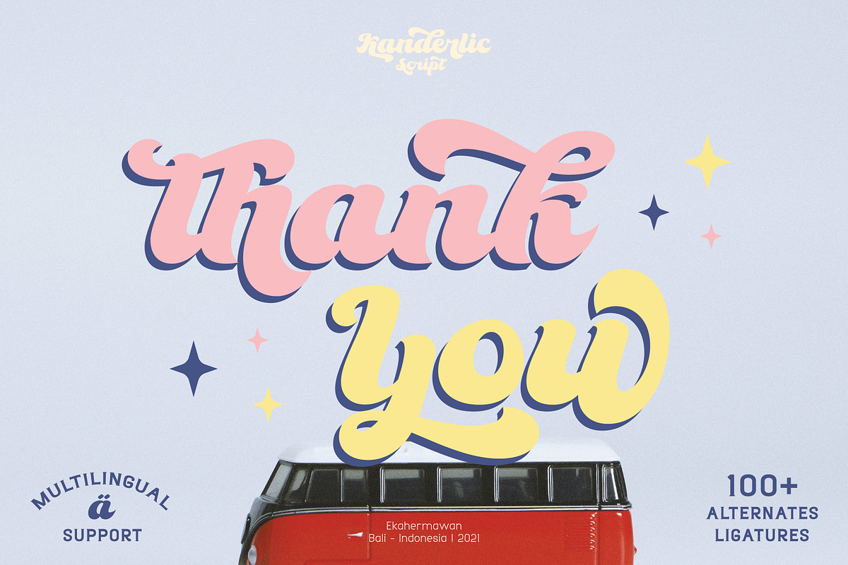 The Kanderlic - Retro Script Font, a Script Font by Ekahermawan (Photo 10 of 10)