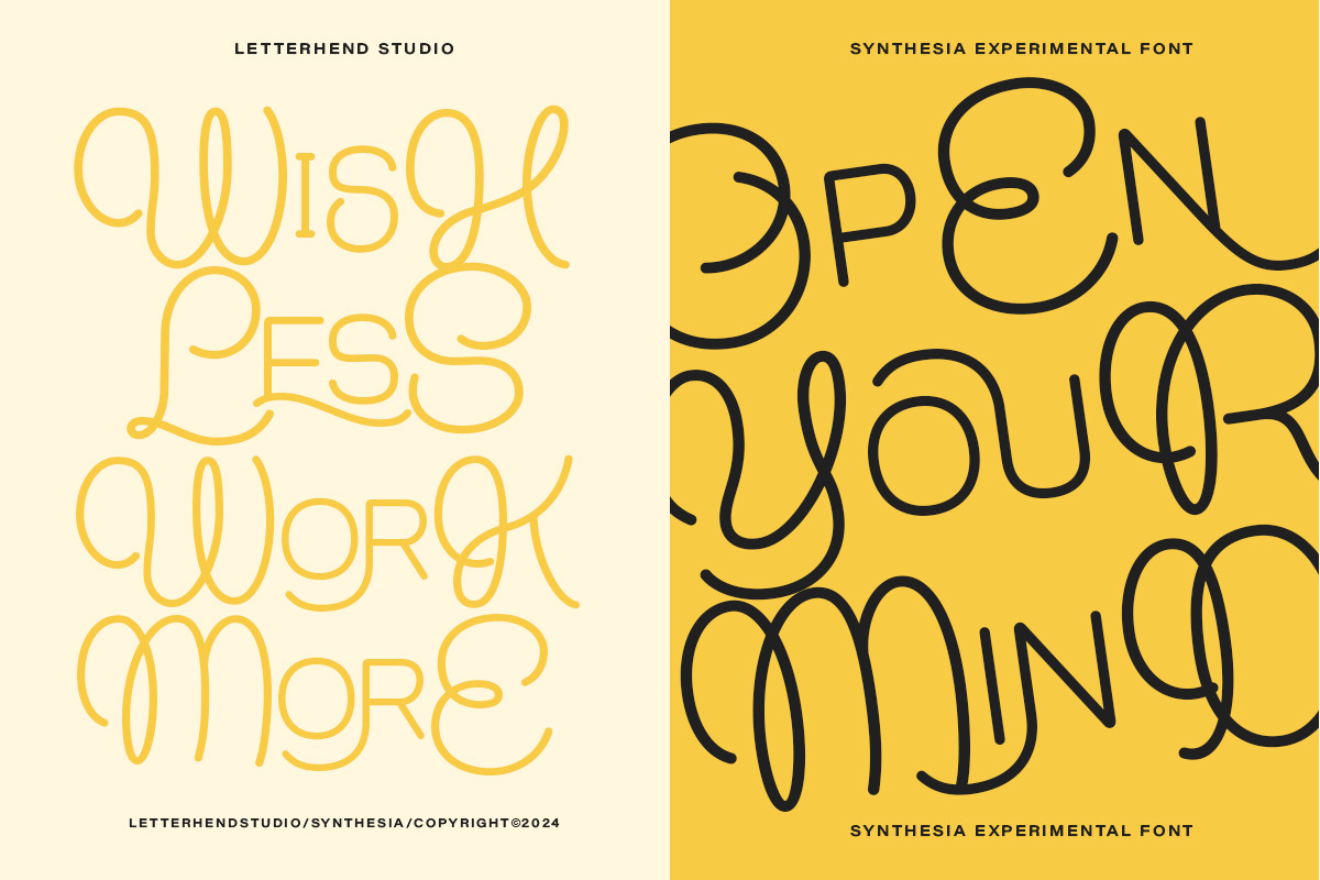 Synthesia Experimental Quirky Font, a Sans Serif Font by Letterhend Studio (Photo 5 of 8)