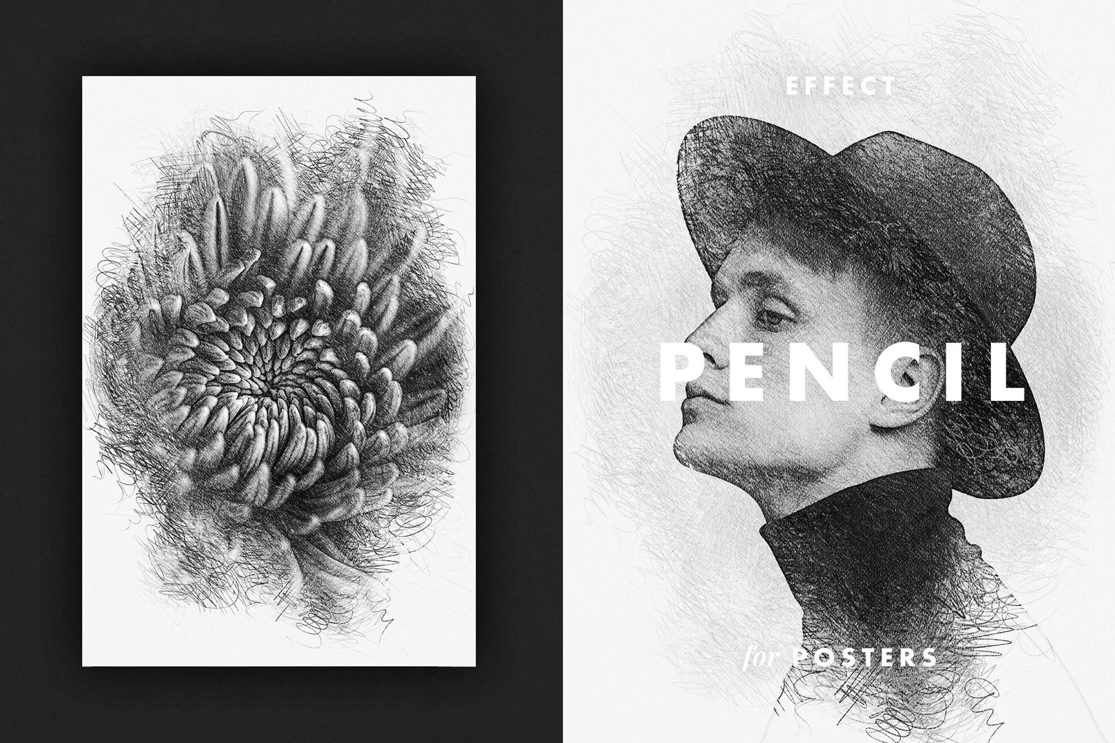 Pencil Hatches Effect For Posters by Design Squad  Creative Market