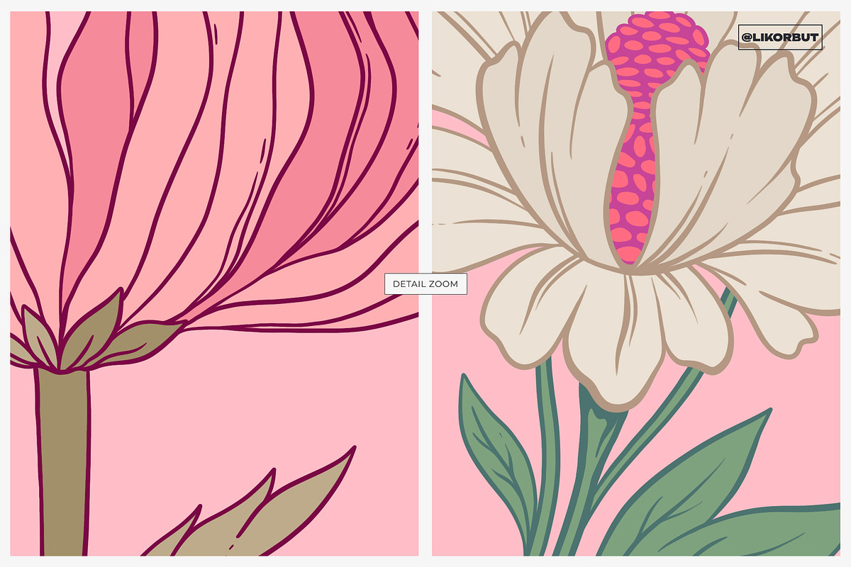 Modern Botanical Floral Illustration, a Decorative Illustration by likorbut (Photo 7 of 9)