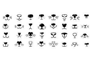 Doodle animal noses. Cats nose with, an Animal Illustration by Valerie Bodnar