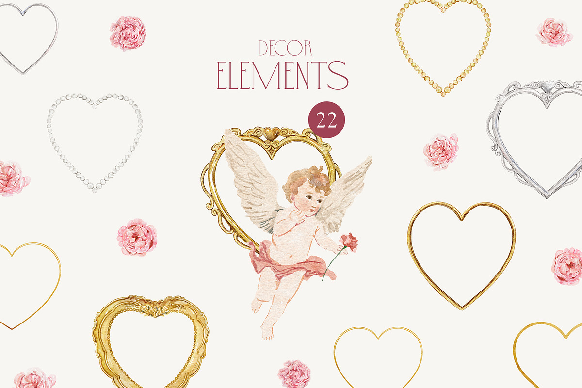 FEBRUARY Romantic Watercolor Set, an Object Graphic by Kaleriia (Photo 6 of 12)