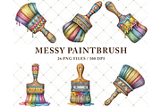 Messy Paintbrush Clipart PNG, an Illustration by Memories By Lea (Thumbnail 2 of 8)