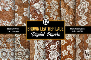 Brown Leather Lace Seamless Pattern