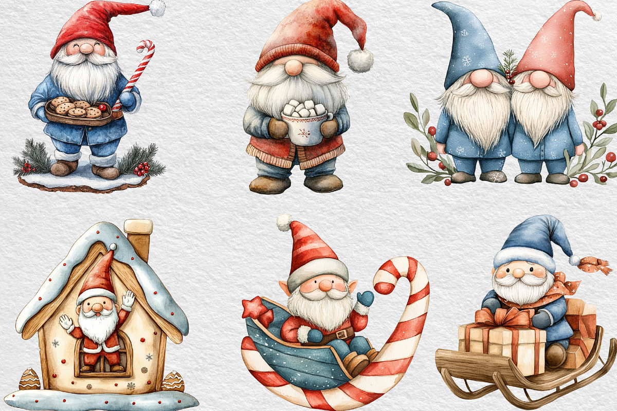 Cute Christmas Gnome Sublimation, an Illustration by Black Bird Studio (Photo 3 of 6)