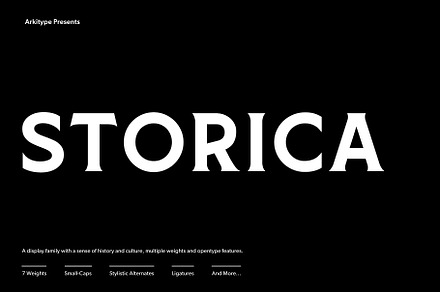 Storica, a Serif Font by Arkitype