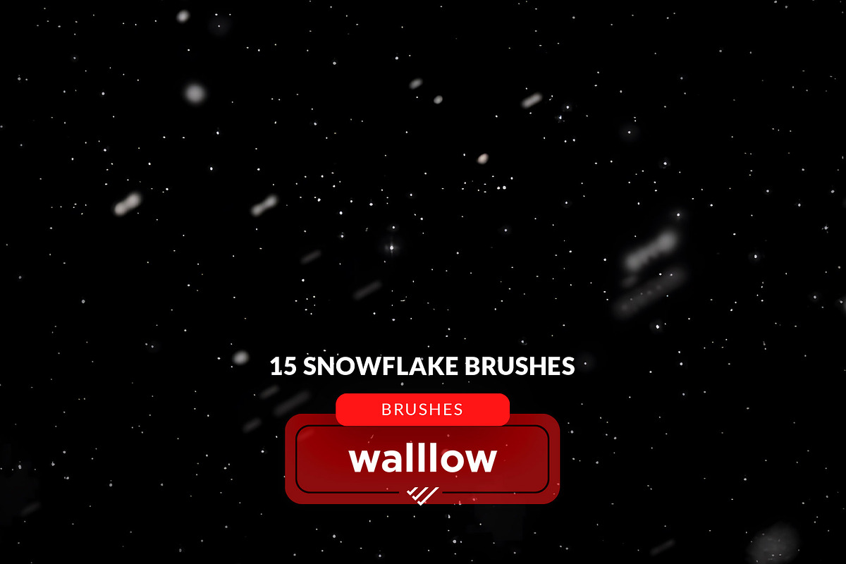 snow & snowflakes photoshop brushes, a Brush Add-On by Walllow Creatives (Photo 2 of 3)