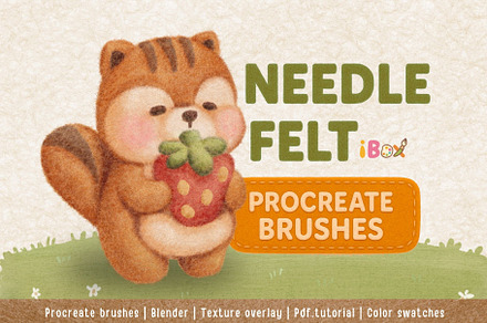 Needle Felt Procreate Brushes, a Brush Add-On by ProcreateiBox