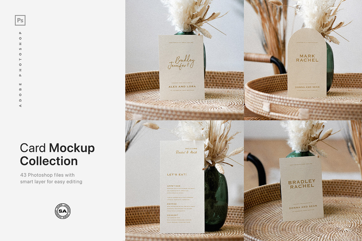 43 Boho Wedding Card Mockups, a Presentation Template by Artcoast Std. (Photo 1 of 11)