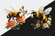 Whimsical Summer Honey Bees Clipart, an Animal Illustration by Creative Art (Thumbnail 8 of 8)