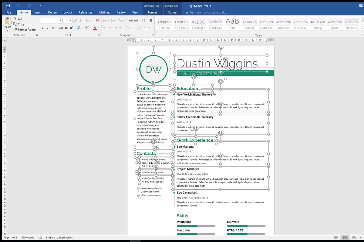 Resume template, a Resume Template by Viktor (Photo 3 of 3)