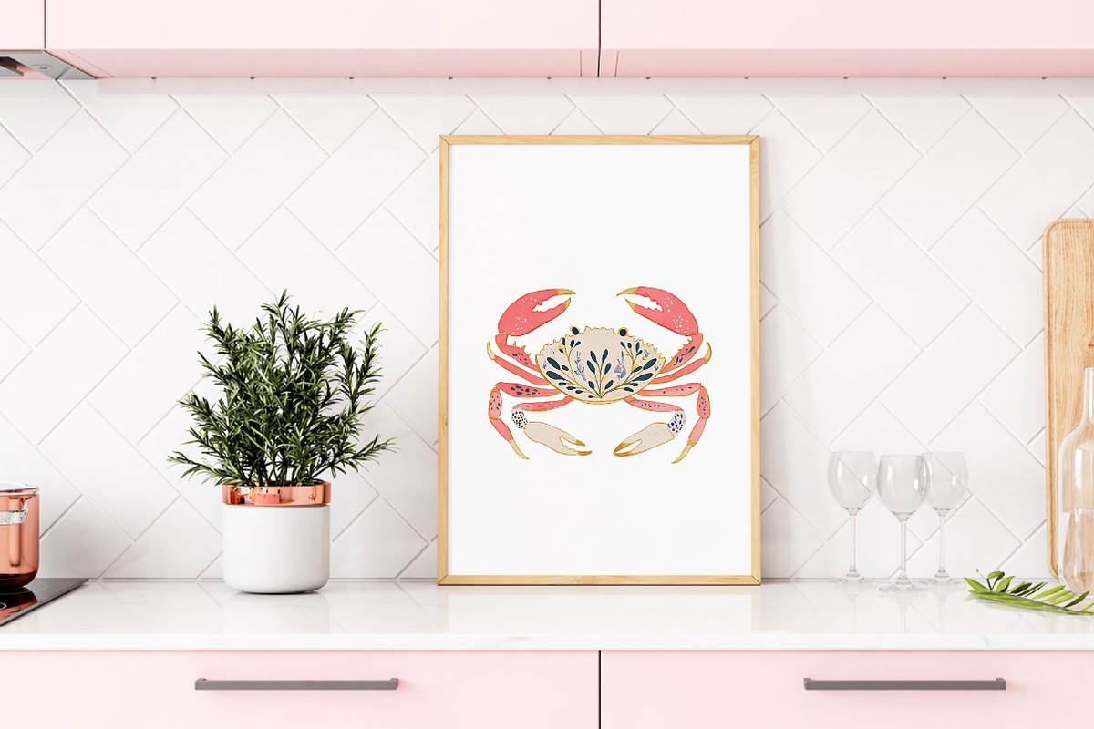 Watercolor Sea Crab Clipart Set, an Illustration by Libby Wishes (Photo 7 of 8)
