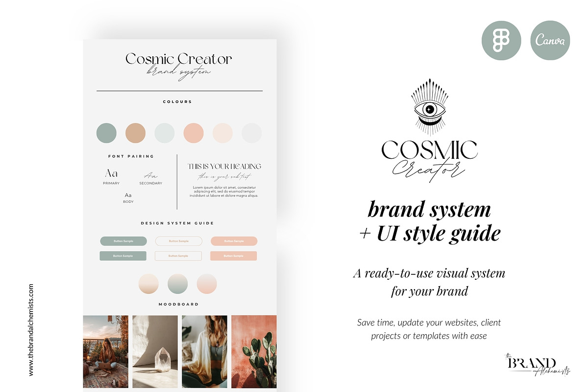 Cosmic Creator Brand System + UI Kit, an UI Kit Template by The Brand Alchemists (Photo 1 of 12)
