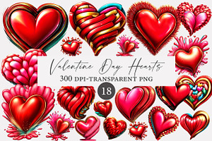 Valentine Day Hearts Clipart, an Illustration by Designworld