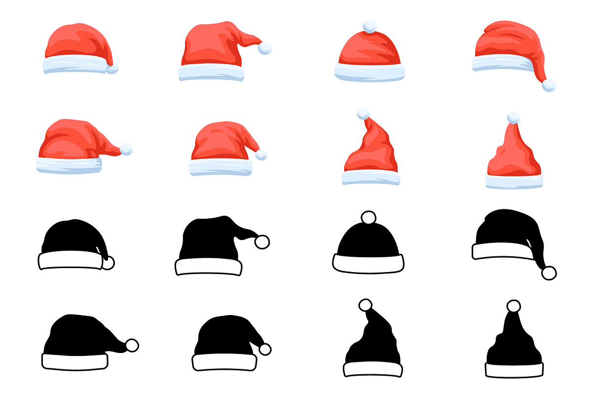 Christmas hat. Christmas hat set., an Icon by Mark Skitsky
