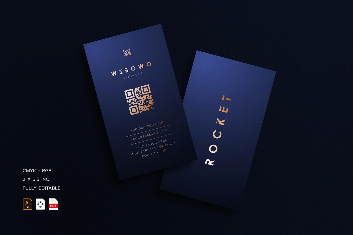 5 in 1 Vertical Luxury Business Card, a Business Card Template by Ctrl space studio (Photo 6 of 6)
