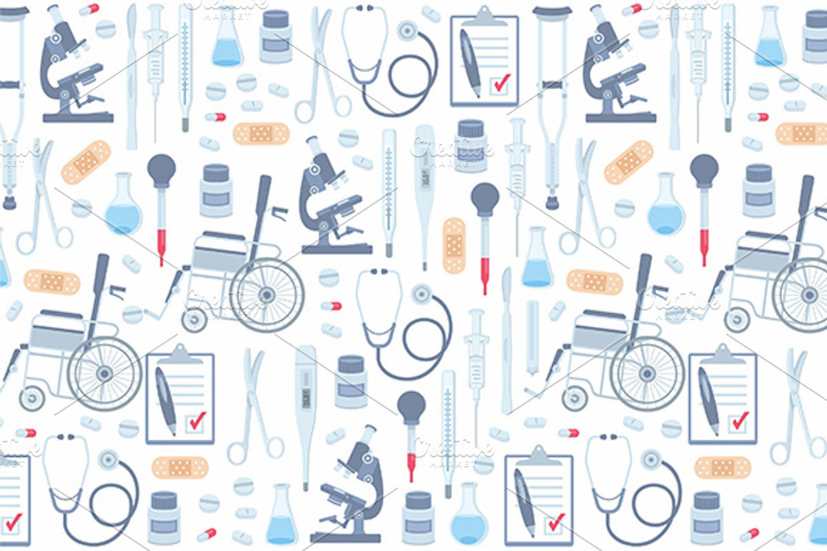 Medical seamless pattern, a Pattern Graphic by Volyk