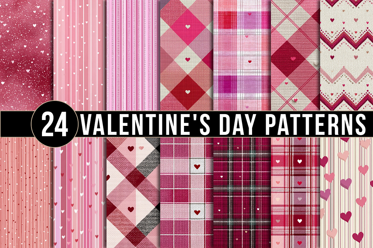 Valentine's Day Patterns, a Pattern Graphic by DreamArtGraphic (Photo 1 of 5)