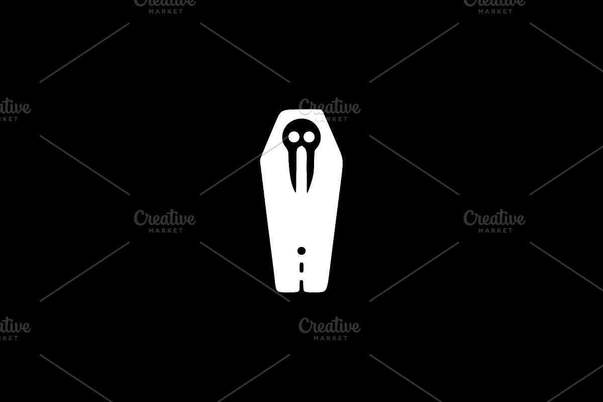 Coffin Skull Silhouette Vector, an Object Illustration by Vectorium Studio (Photo 2 of 4)