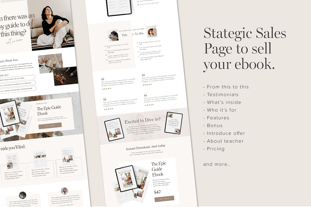 Ebook Sales Page Canva Website, a Landing Page Template by Tabitha Emma (Photo 4 of 6)