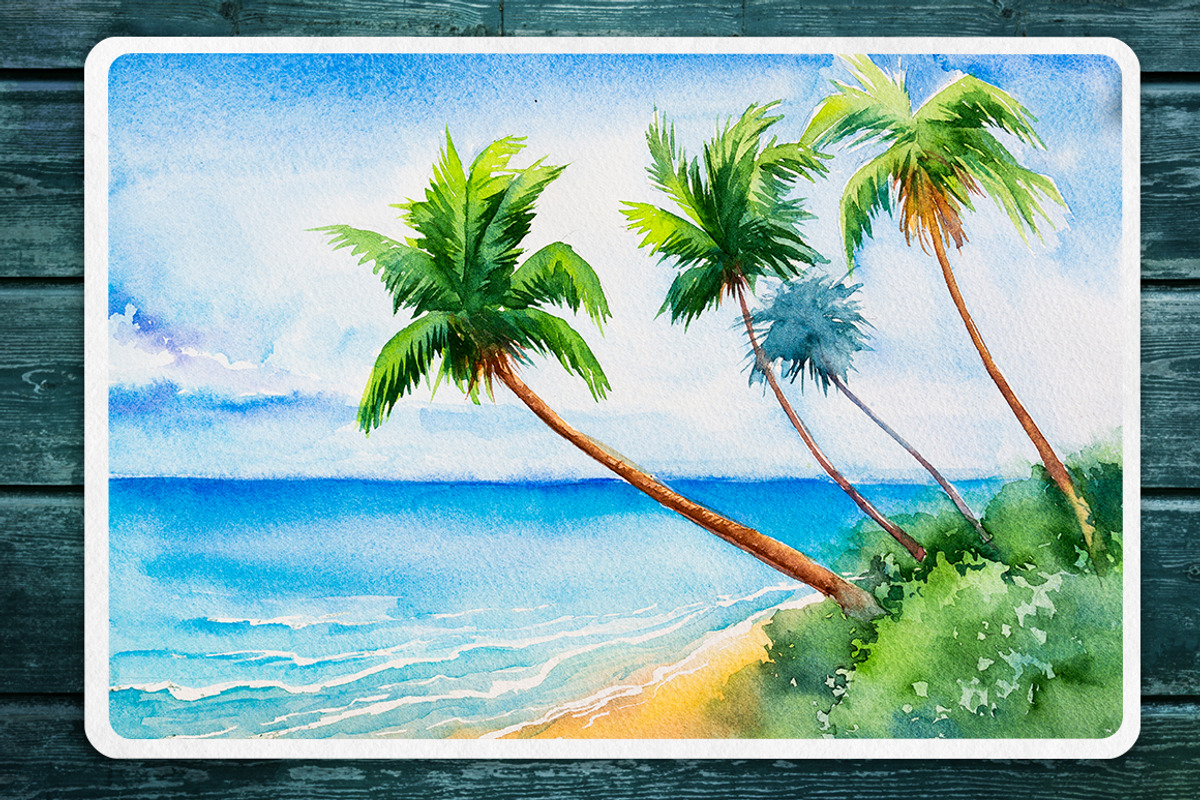 Seascapes 2. Watercolor set., an Illustration by AlexGreenArt (Photo 9 of 9)