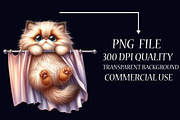 Surprised Funny Crazy Cat Clipart, an Illustration by Libby Wishes (Thumbnail 6 of 7)
