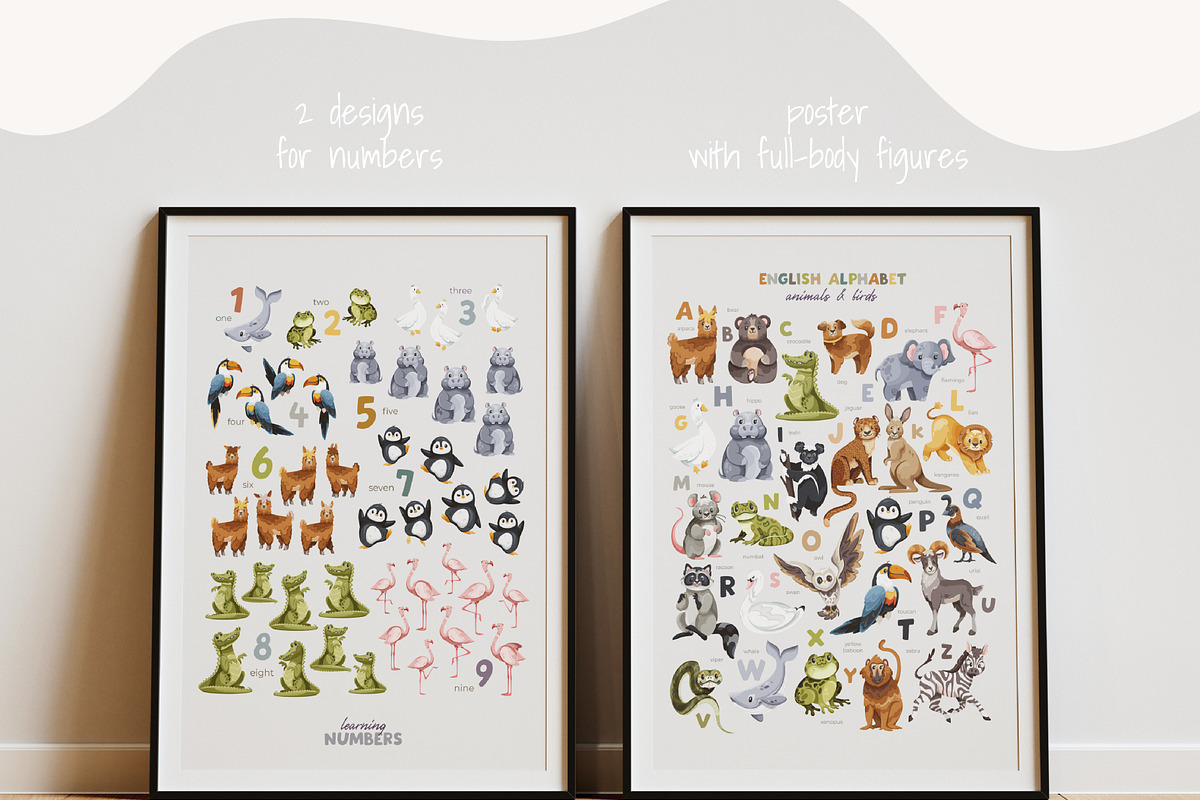 English alphabet posters for kids, an Animal Illustration by Alina Kruss (Photo 8 of 9)
