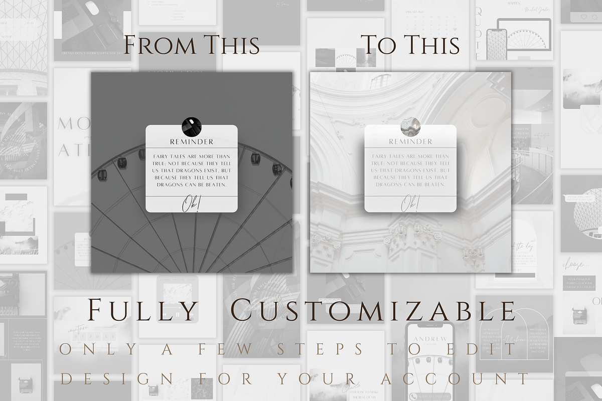 Black and White Instagram Branding, a Social Media Template by BRANDcontent