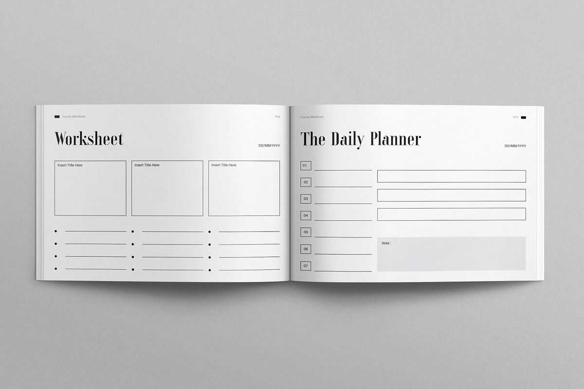 Course Workbook Template Landscape, a Brochure Template by E-Type (Photo 4 of 7)