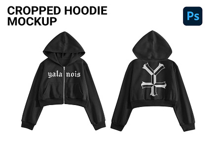 cropped woman hoodie mockup, a Hoody Mockup by yalanois