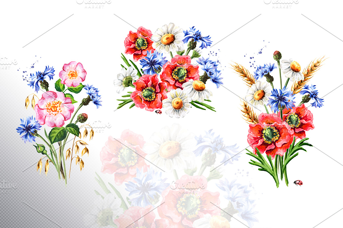 Summer flowers, a Decorative Illustration by Daria Ustiugova (Photo 2 of 10)
