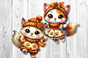 Cute Autumn Little Cat Clipart Set, a Seasonal Illustration by V Design Creator (Thumbnail 9 of 9)