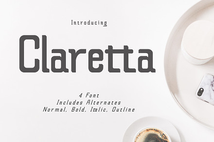 Claretta (Font Family), a Slab Serif Font by cooldesignlab