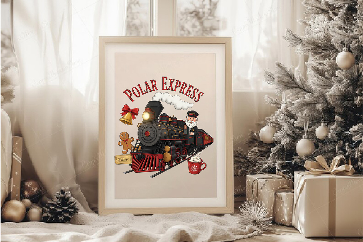 Christmas Train Conductor Design, an Illustration by DreamArtGraphic (Photo 4 of 5)