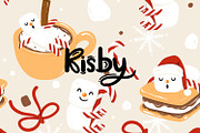 Christmas Marshmallows Pattern, a Pattern Graphic by KisbyArt (Thumbnail 1 of 3)