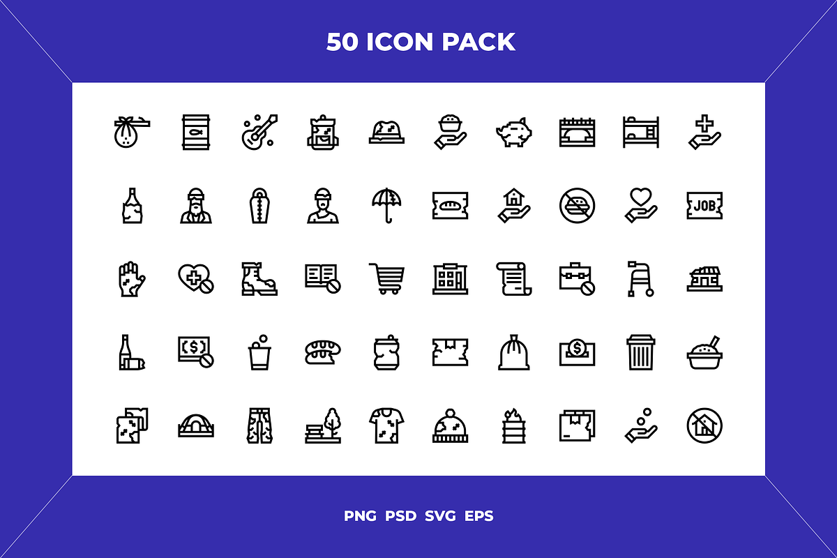 Homeless icons, an Outline Icon by Wencory (Photo 1 of 2)