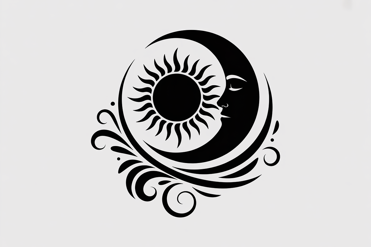 sun and moon surrounded by flowing, an Illustration by Amazin_art (Photo 25 of 25)