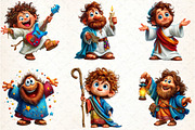 Funny Kawaii Jesus Clipart Bundle, an Illustration by DreamCafeArt (Thumbnail 8 of 8)