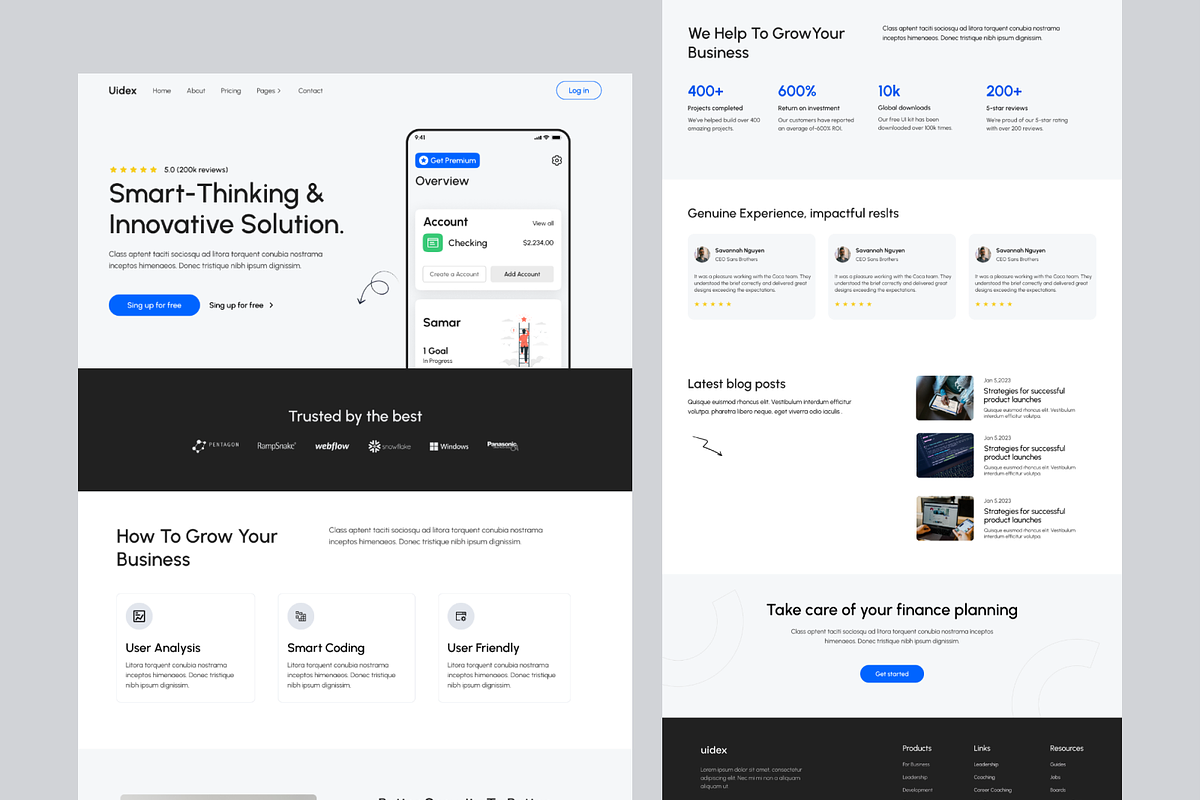 SAAS Banking Landing Page Design, a Landing Page Template by UiDex (Photo 3 of 4)