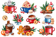 Christmas sweets and hot drinks, a Decorative Illustration by Hanna Hryharenka (Thumbnail 7 of 15)