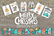 Merry Christmas kit + lettering., a Decorative Illustration by Pink Ocean (Thumbnail 1 of 7)
