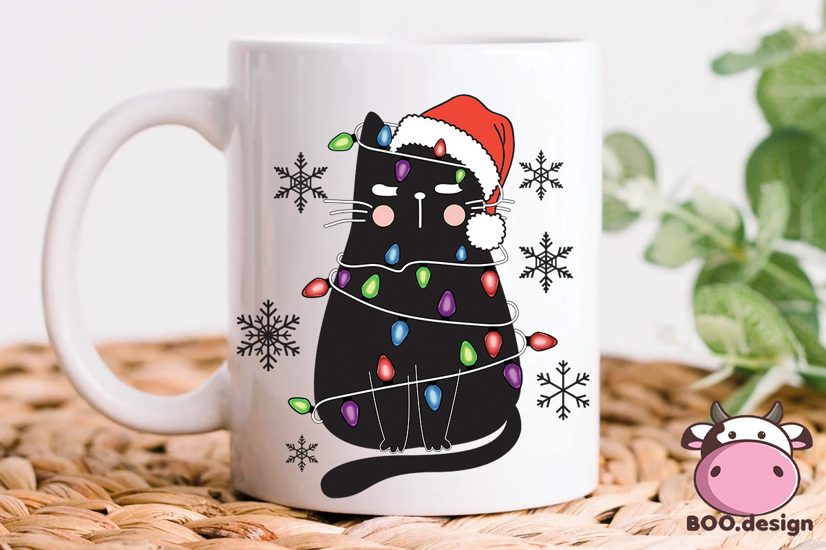 Funny Christmas Cat Design Bundle, a Graphic by Boodesign (Photo 4 of 6)