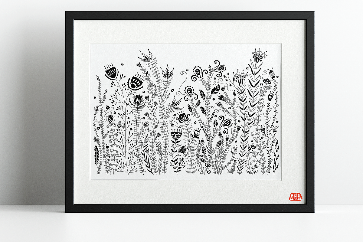 Backyard Garden Folk Art, a Pattern Graphic by Arie Clares (Photo 6 of 13)